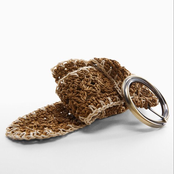Mango Marta Braided Raffia Belt main image 2